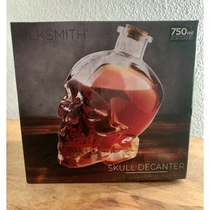 Skull Glass Decanter Bottle with cork 750ML Liquor Decanter Bottle New in Box